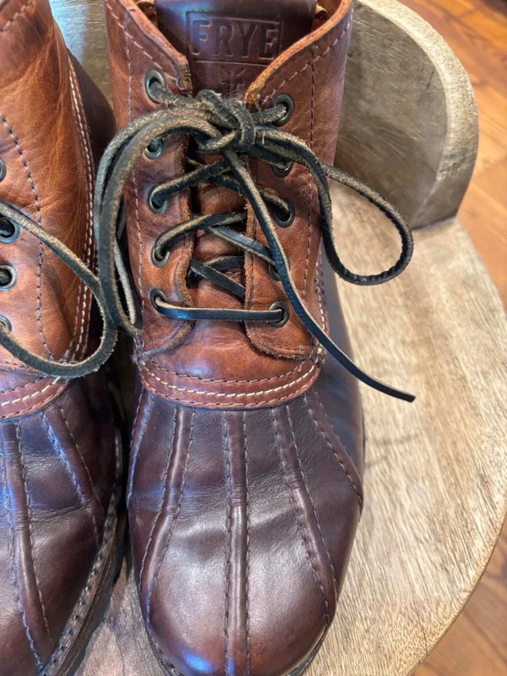Frye sherling lined men’s lace up leather boot